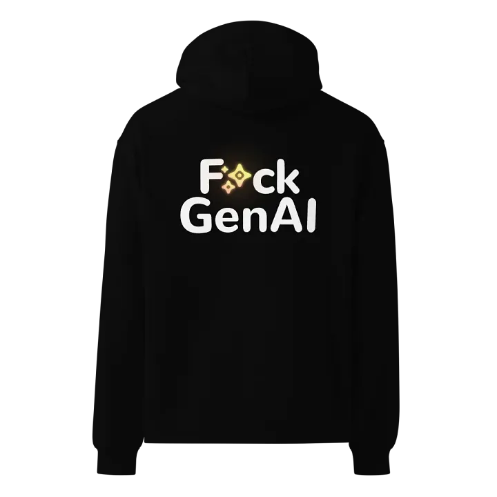 Absolut Idiocy Unisex Premium Oversized Hoodie - F✨ck Generative AI (Logo) product image (2)