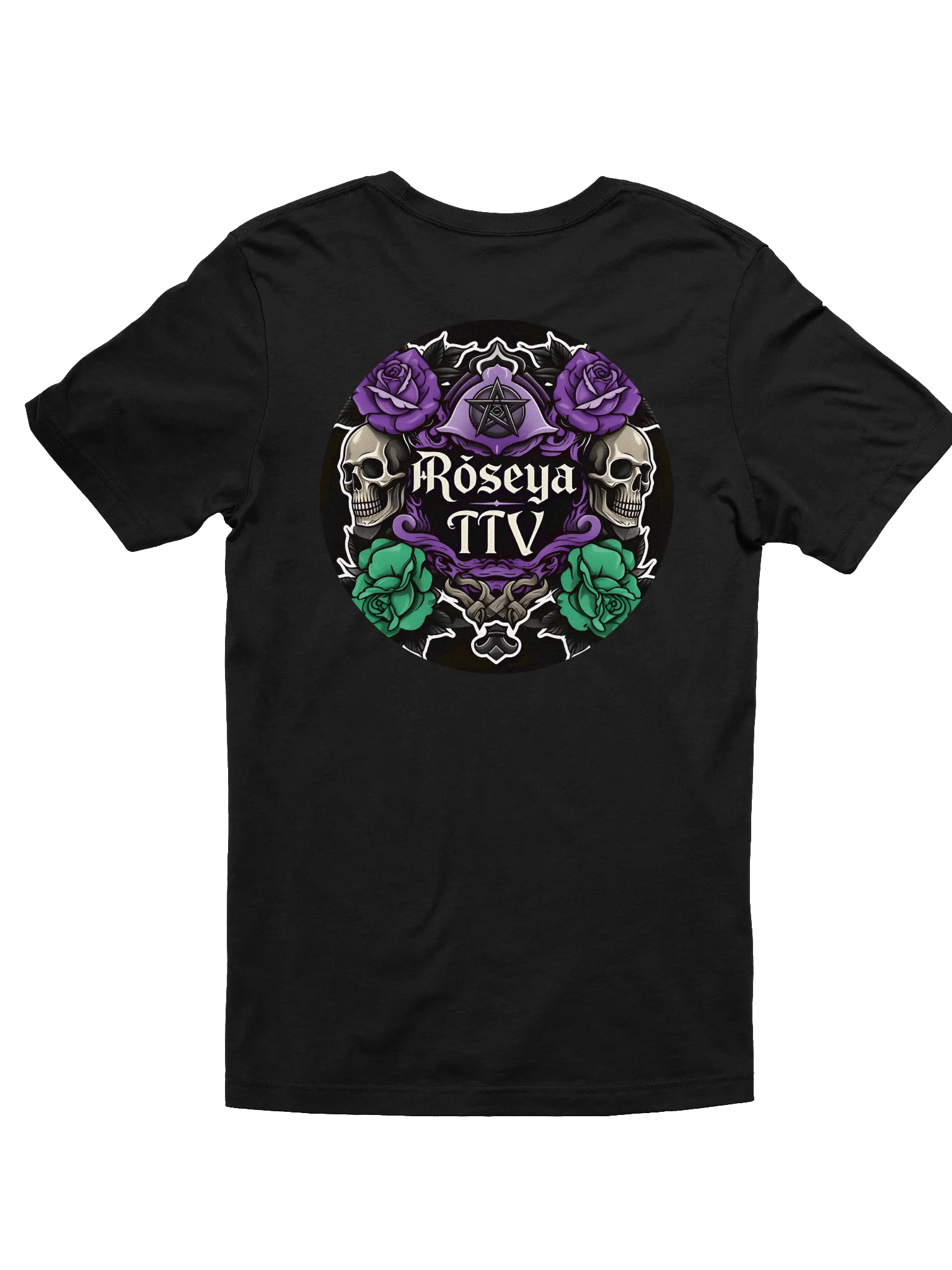 Gothic Skull and Rose Circular T-Shirt product image (1)