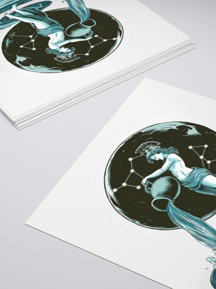 Exclusive Aquarius Celestial Water-Bearer Vinyl Sticker - Zodiac Art product image (12)