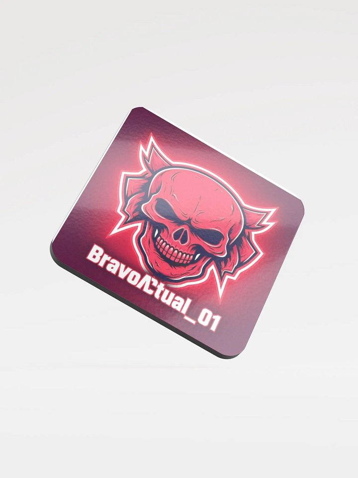 Menacing Red Skull Glossed Cork Coaster product image (1)