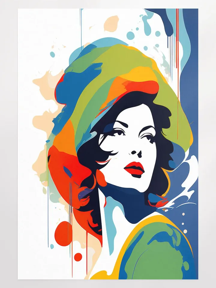 Abstract Woman v3 - Girly - Vintage Style Poster - Large 24x36 Inches product image (1)