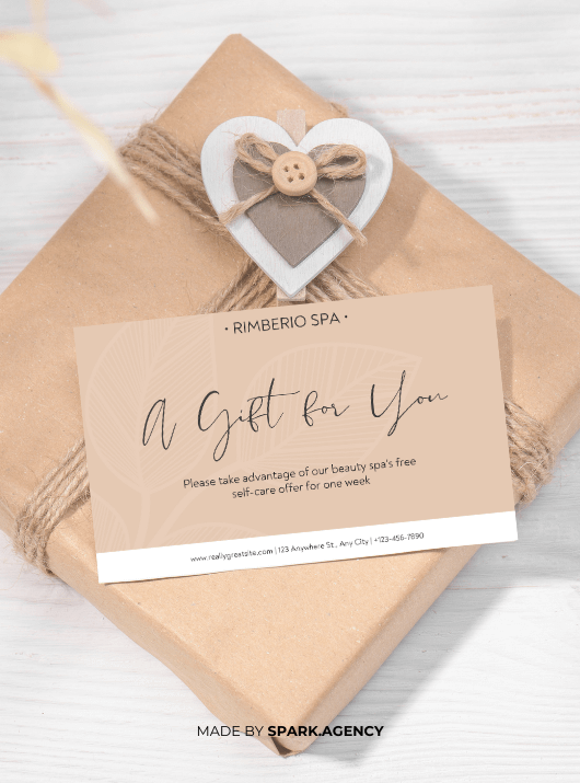 Beige and Brown Aesthetic Spa Gift Certificate Card product image (3)