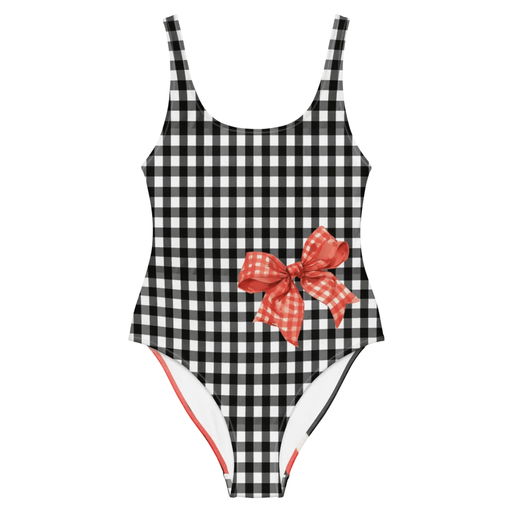 B/W Check Watermelon Splash All-Over Swimsuit product image (10)