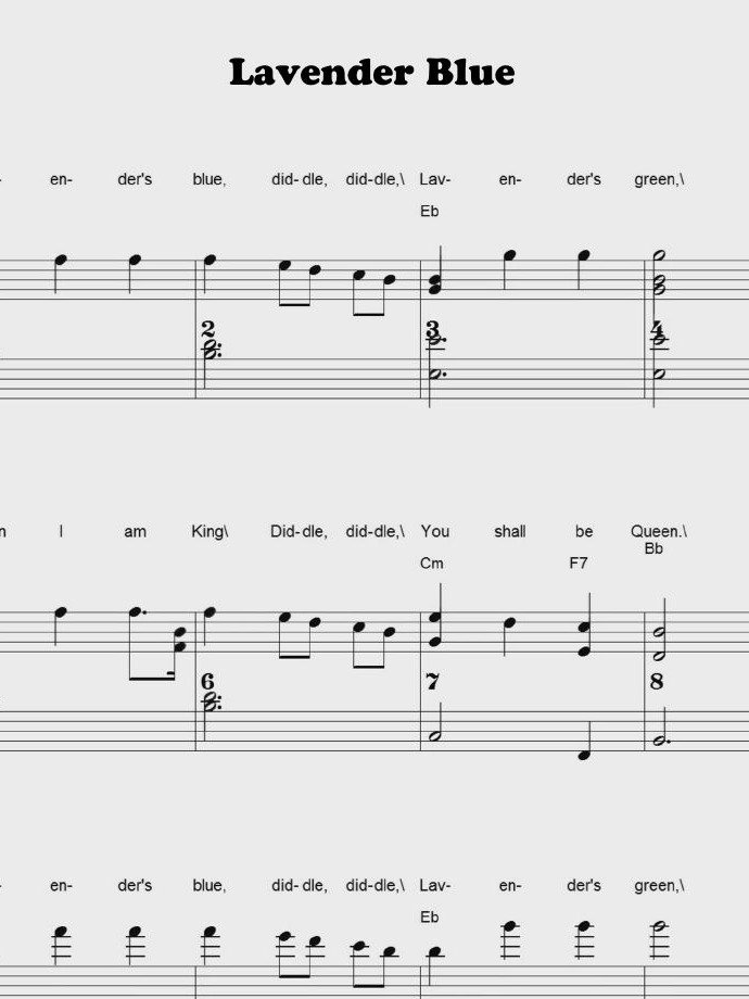 Lavender Blue - CS - Piano sheet music product image (1)