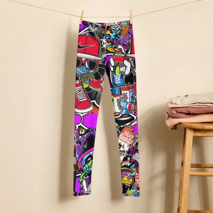 Kids Leggings – Graffiti Style Print for Urban & Trendy Fashion product image (6)
