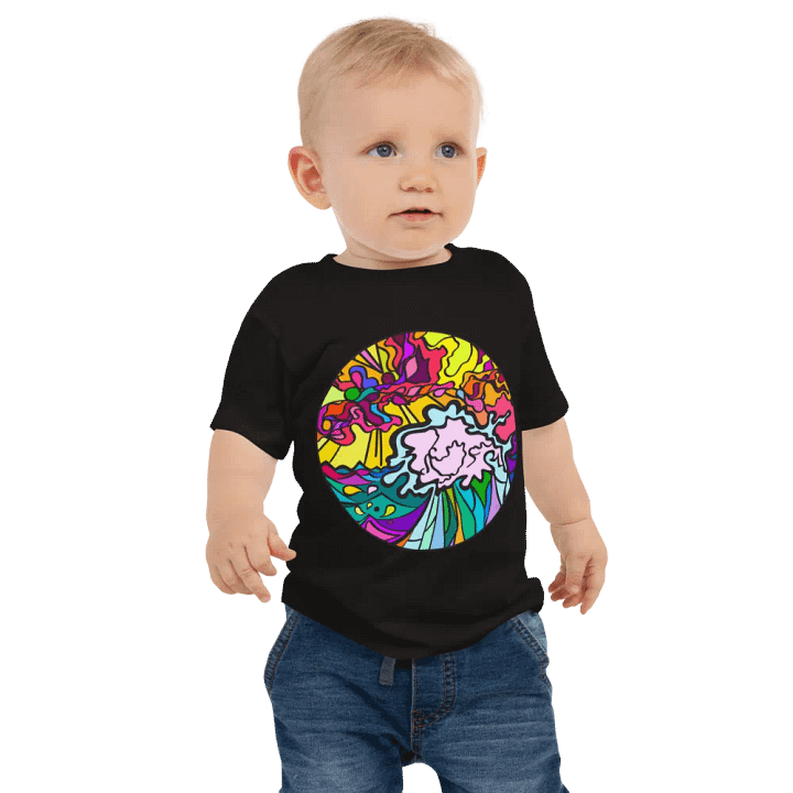 Sunburst Swirls Baby Tee - Wave at Sunset product image (1)