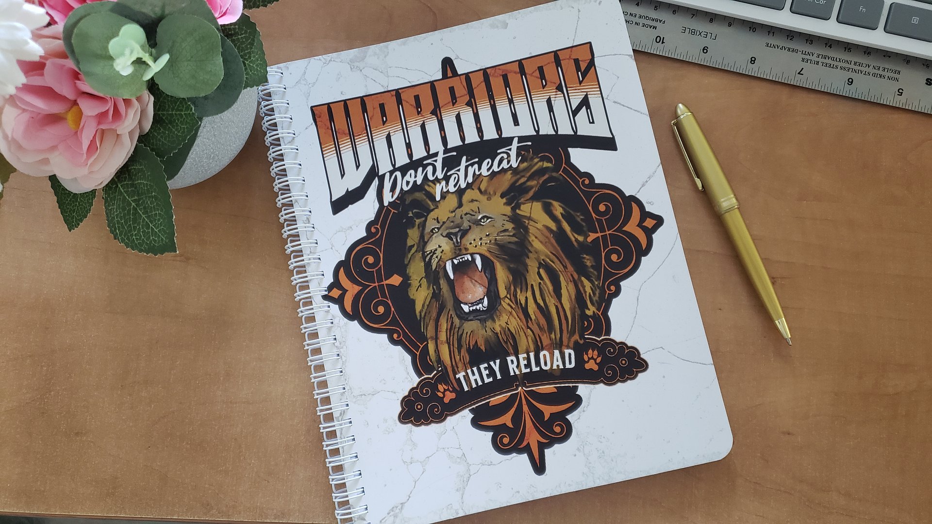 Warriors Don't Retreat They Reload Composition Size Coiled Notebook product image (2)