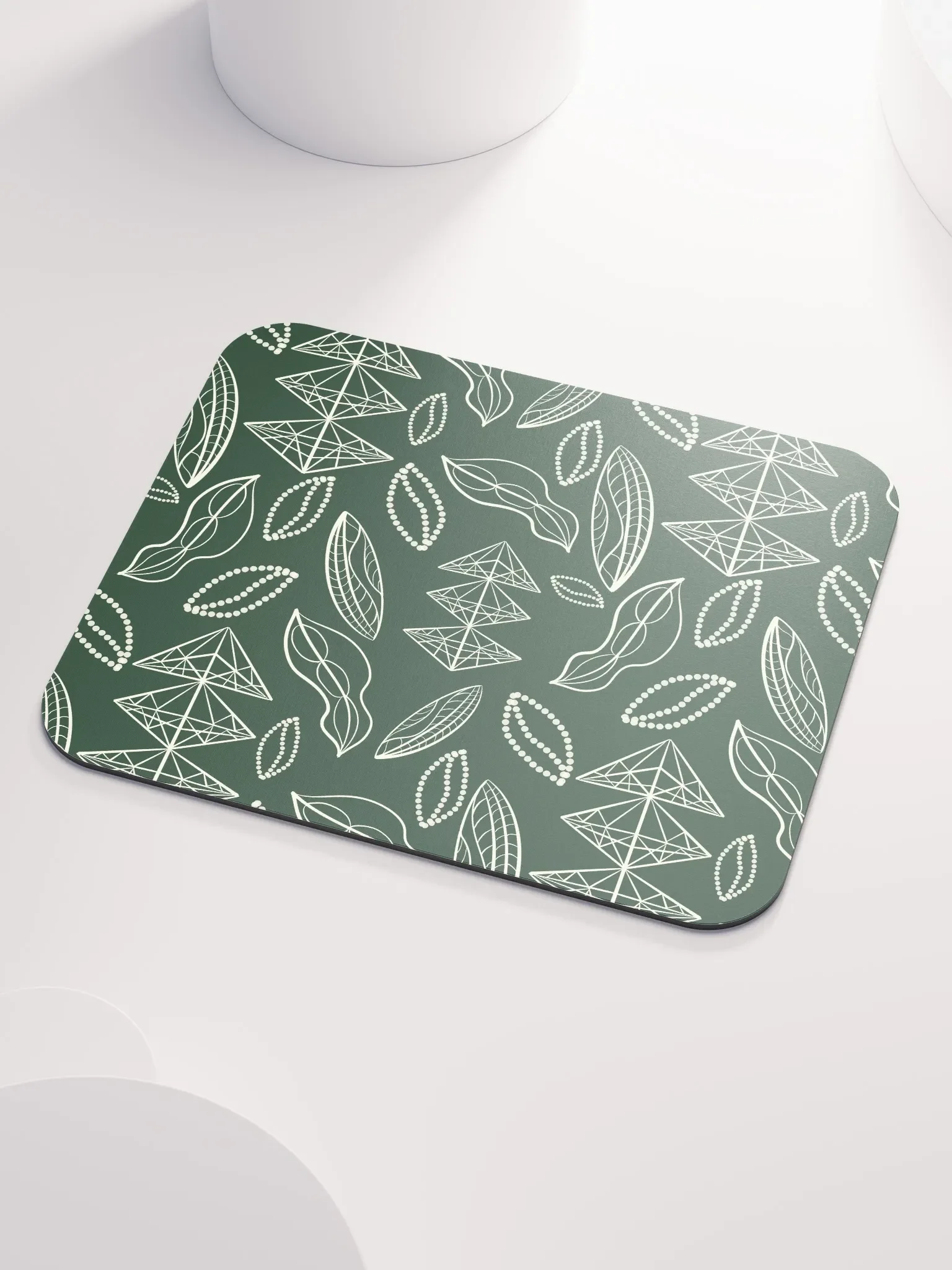 El Yunque Brew Bliss: Abstract Coffee Bean Tribal Mousepad product image (3)