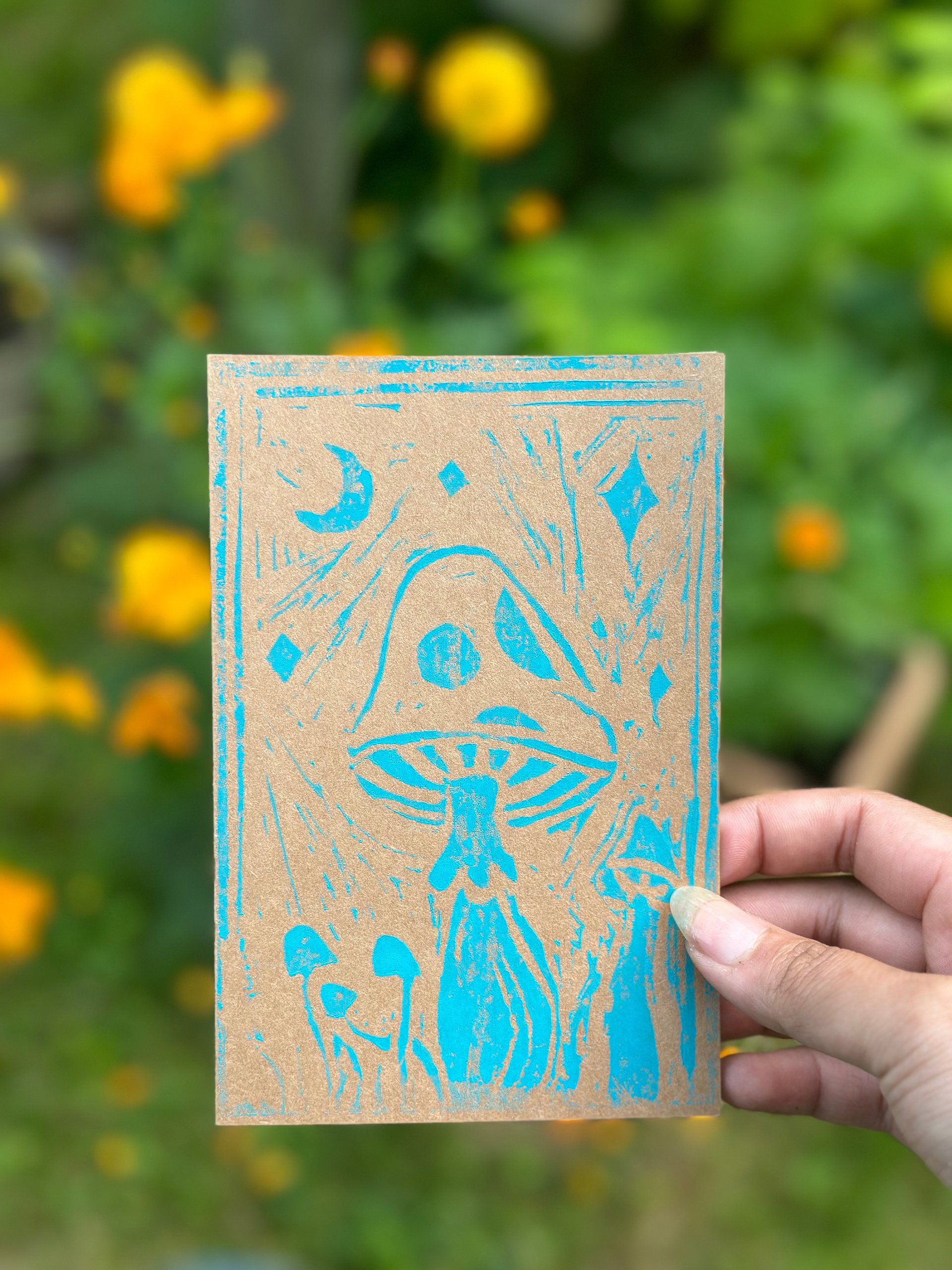 Mushroom Block Print Greeting Card (Blank) product image (6)