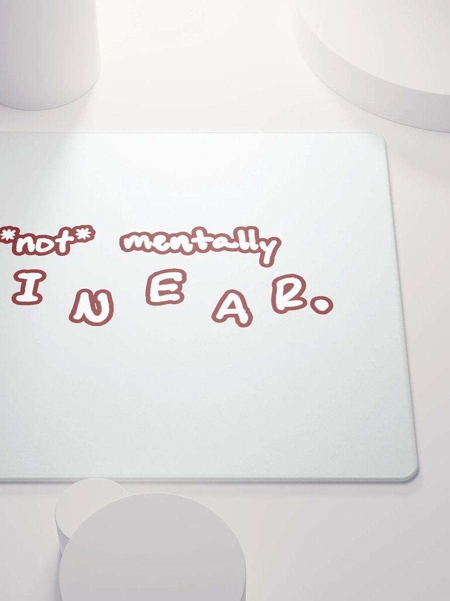 *not* mentally linear (lined design, #6D1616) mouse pad product image (5)
