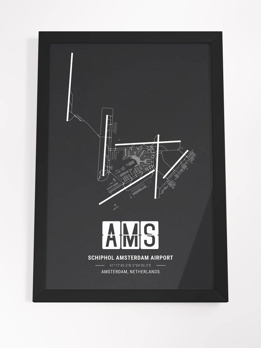 Framed Airport AMS Premium Map On Matt Paper product image (4)