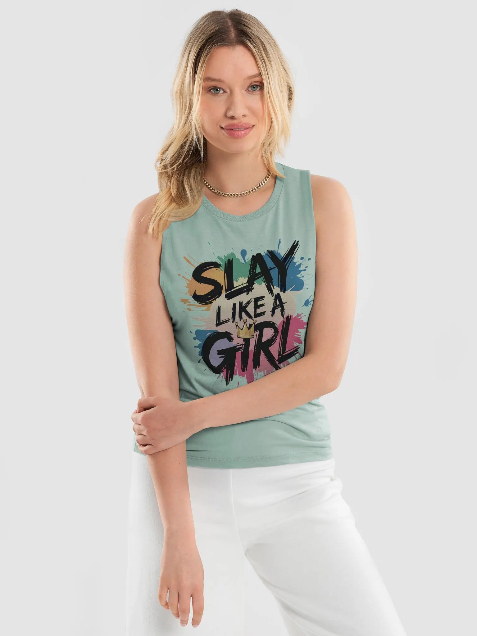 Slay Like A Girl - Women's Day Women's Muscle Tank product image (15)