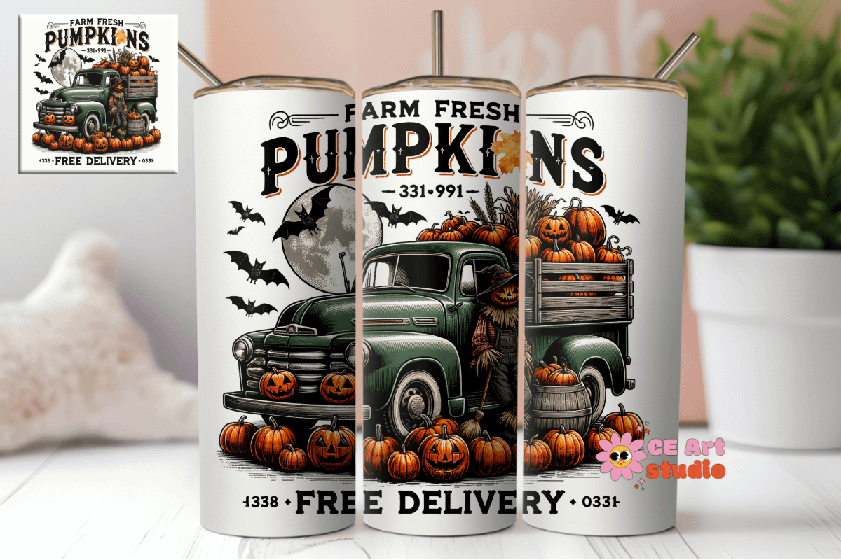 Farm Fresh Pumpkins Tumbler Wrap PNG product image (1)