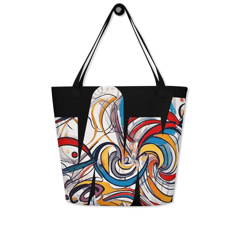 Big printed tote bag with Kadinsky inspired  design product image (5)