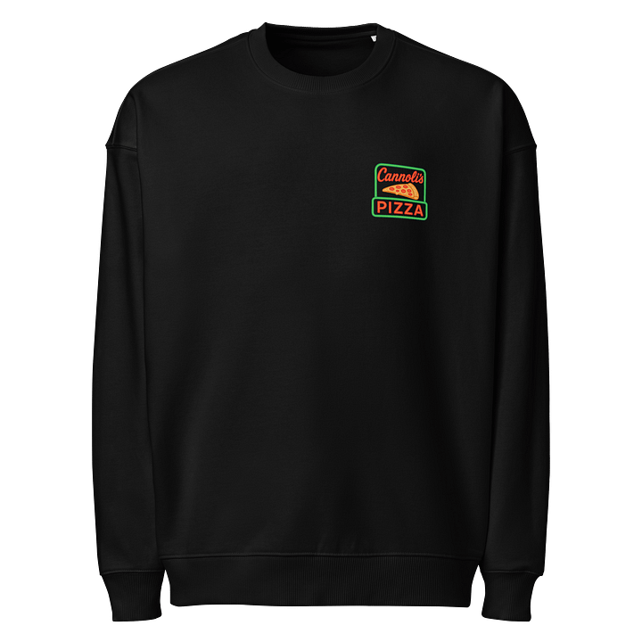 Black Oversized Cannoli's Pizza Sweater product image (1)