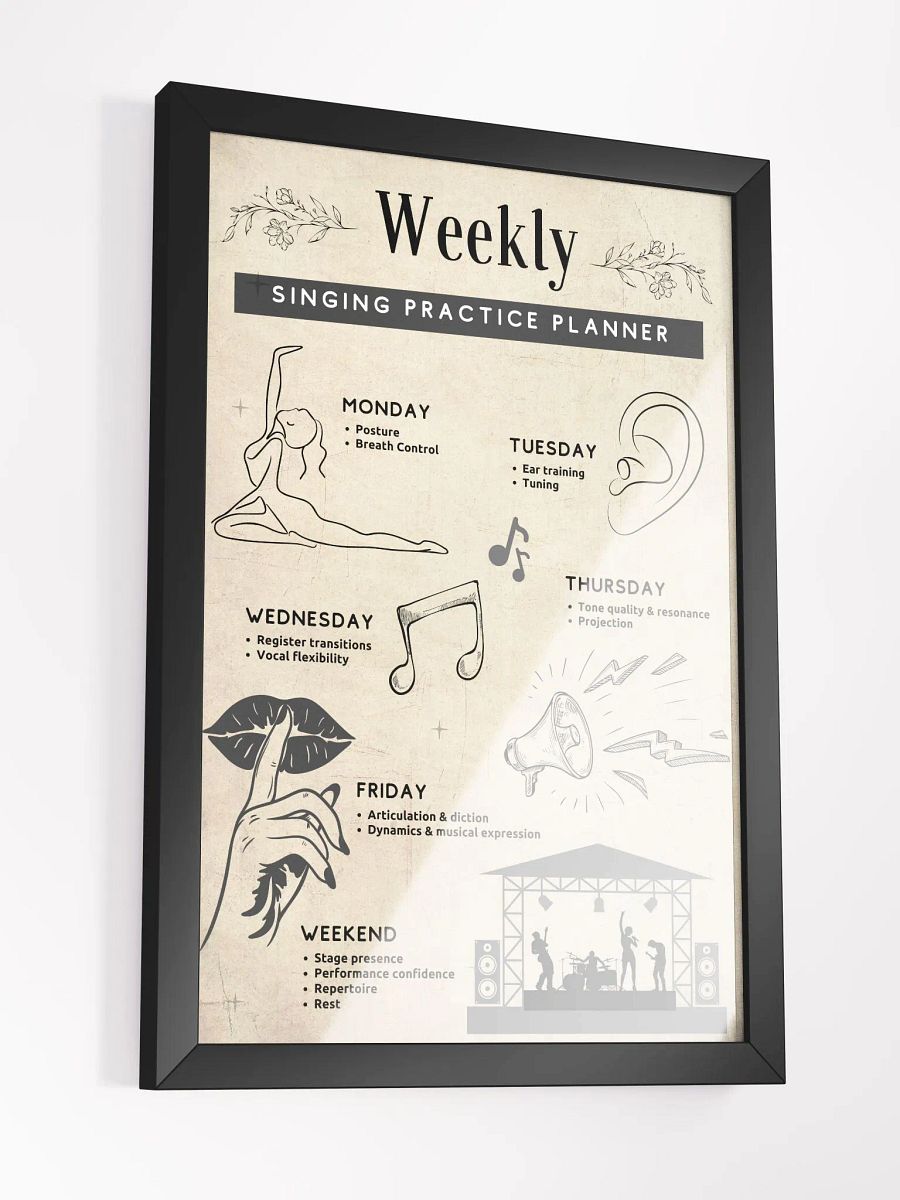 Framed Singing Practice Planner 12'' x 18'' product image (3)