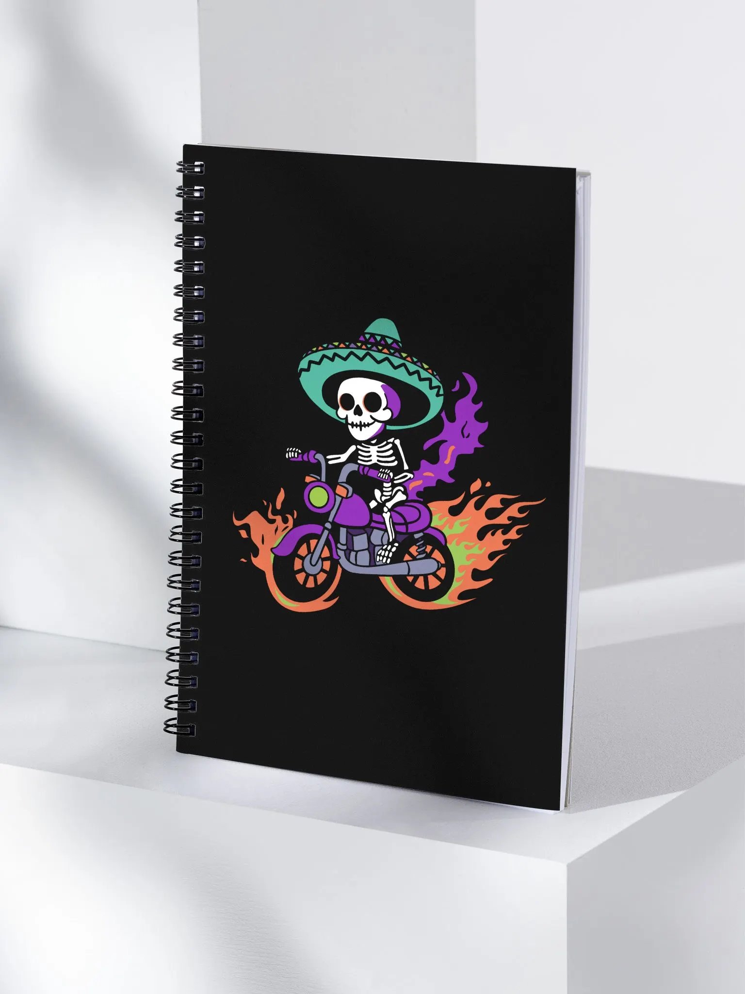 Bone to be Wild Colorful Dotted Spiral Notebook product image (3)
