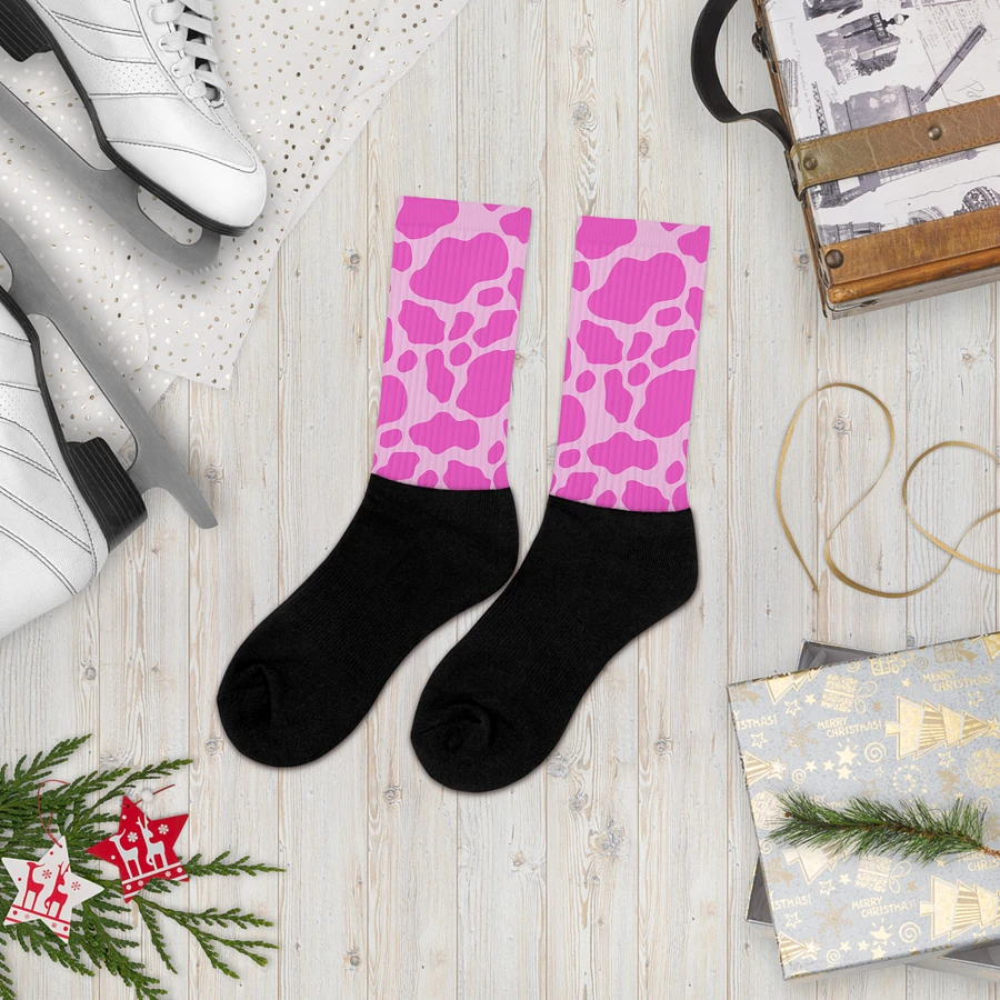 Cow Print Socks- Pink product image (16)