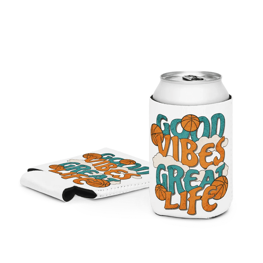 Good Vibes Great Life Basketball Cloudy Hoops Can Cooler product image (3)