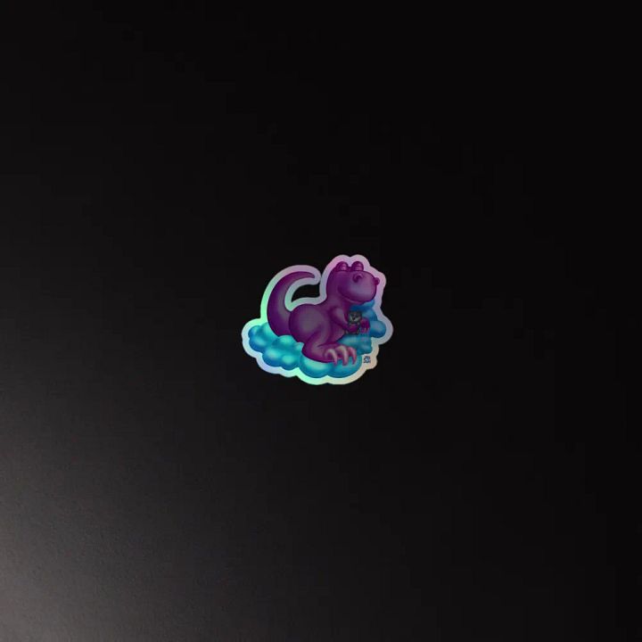 Sleepy Dino Holographic Sticker product image (2)