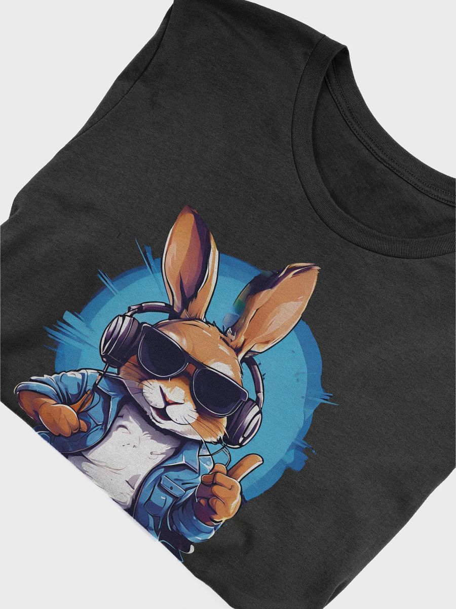 Be Cool Funny T-Shirt - Cute Bunny with Sunglasses and Headphones product image (4)