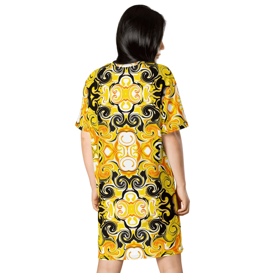 Yellow Baroque Luxe All-Over T-Shirt Dress product image (11)