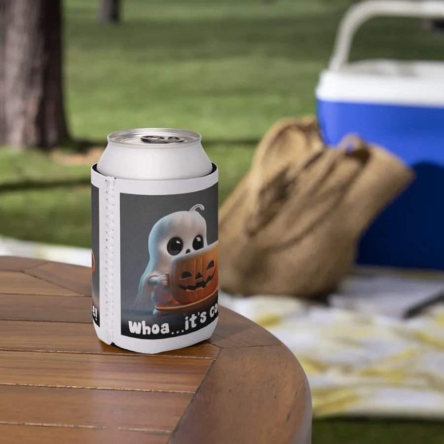 Spooky Coffee Ghost Can Cooler product image (7)