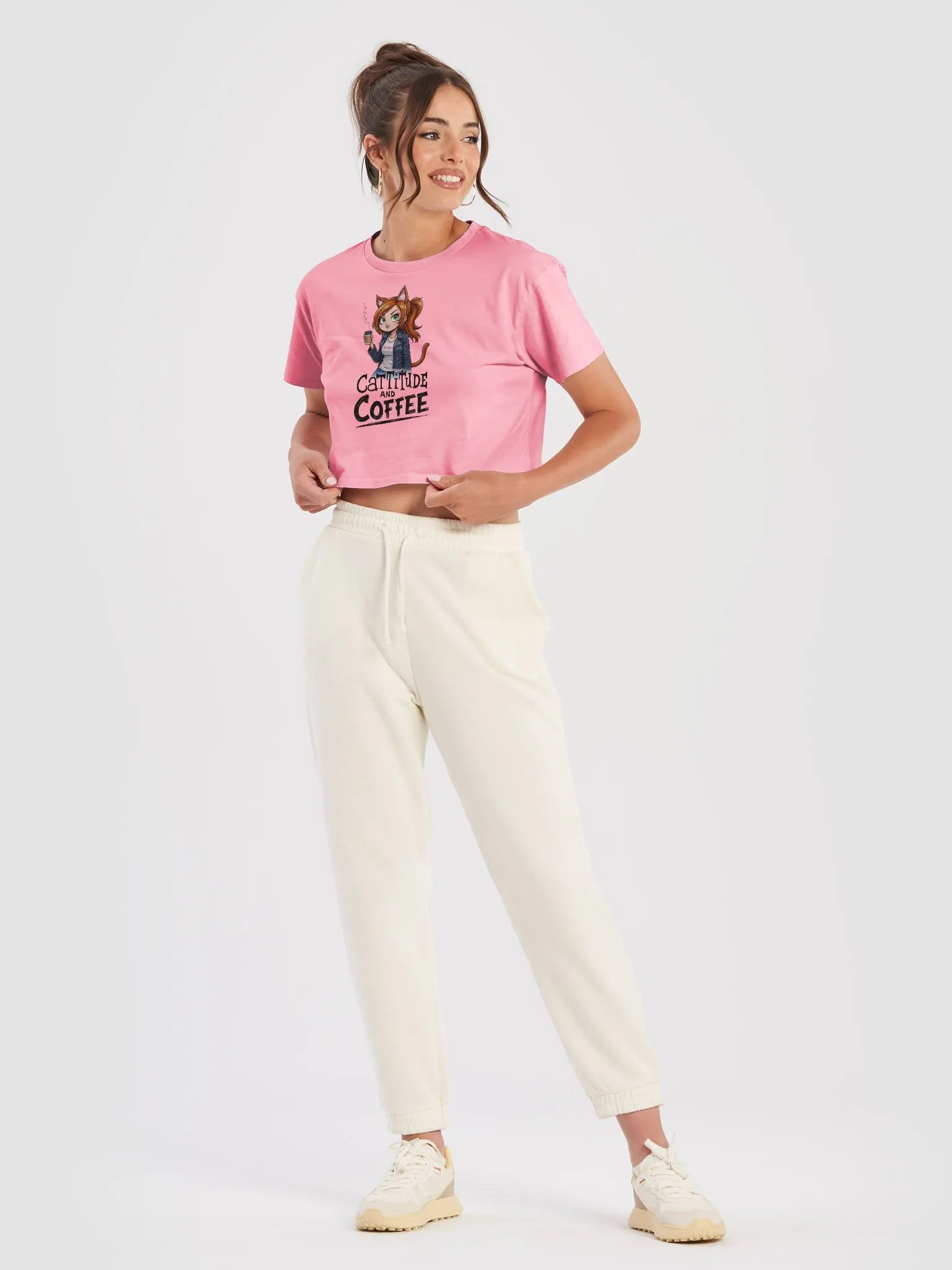 Cattitude & Coffee Women's Crop Top product image (29)