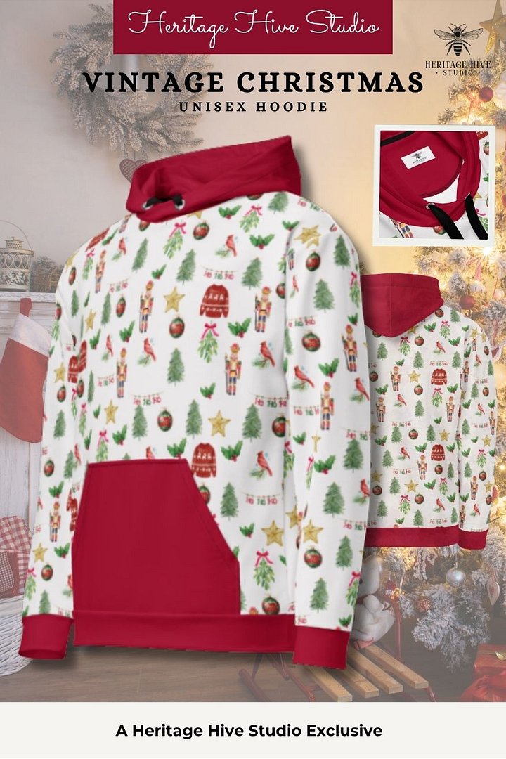 Unisex Cozy Vintage Christmas Watercolor Hoodie product image (1)
