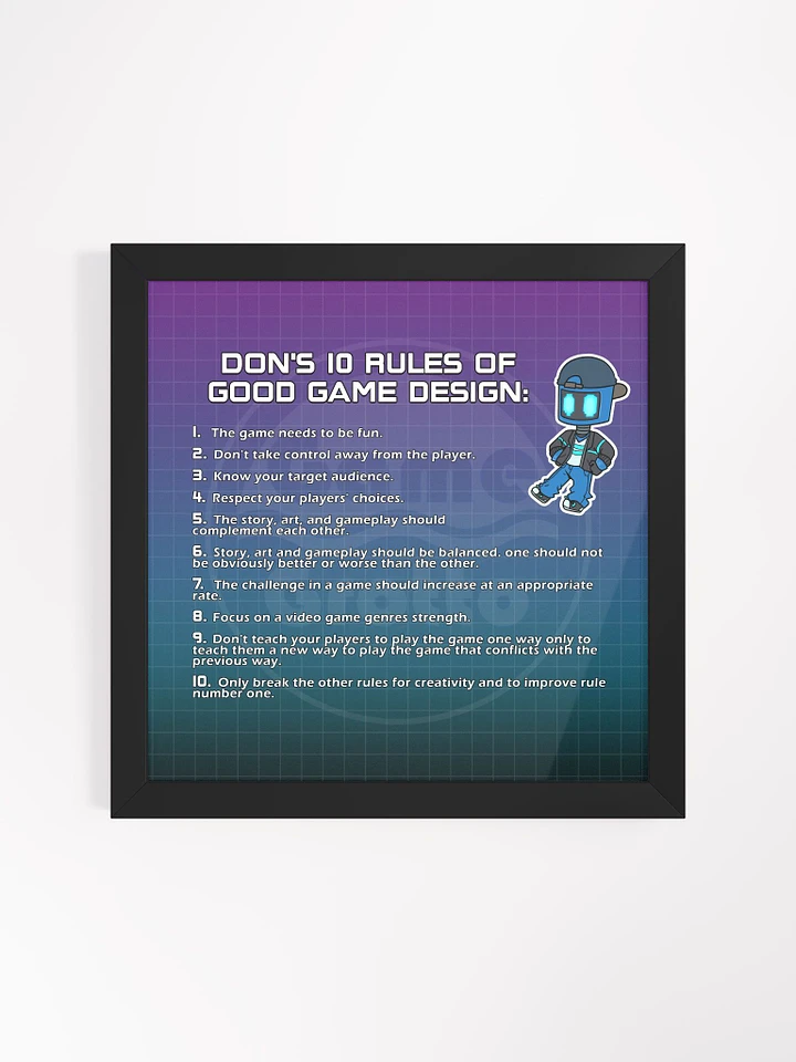 Don's 10 Rules of Good Game Design Framed Poster product image (1)