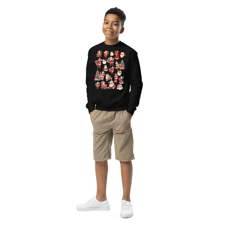 Santa Collage Youth Crewneck Sweatshirt product image (1)