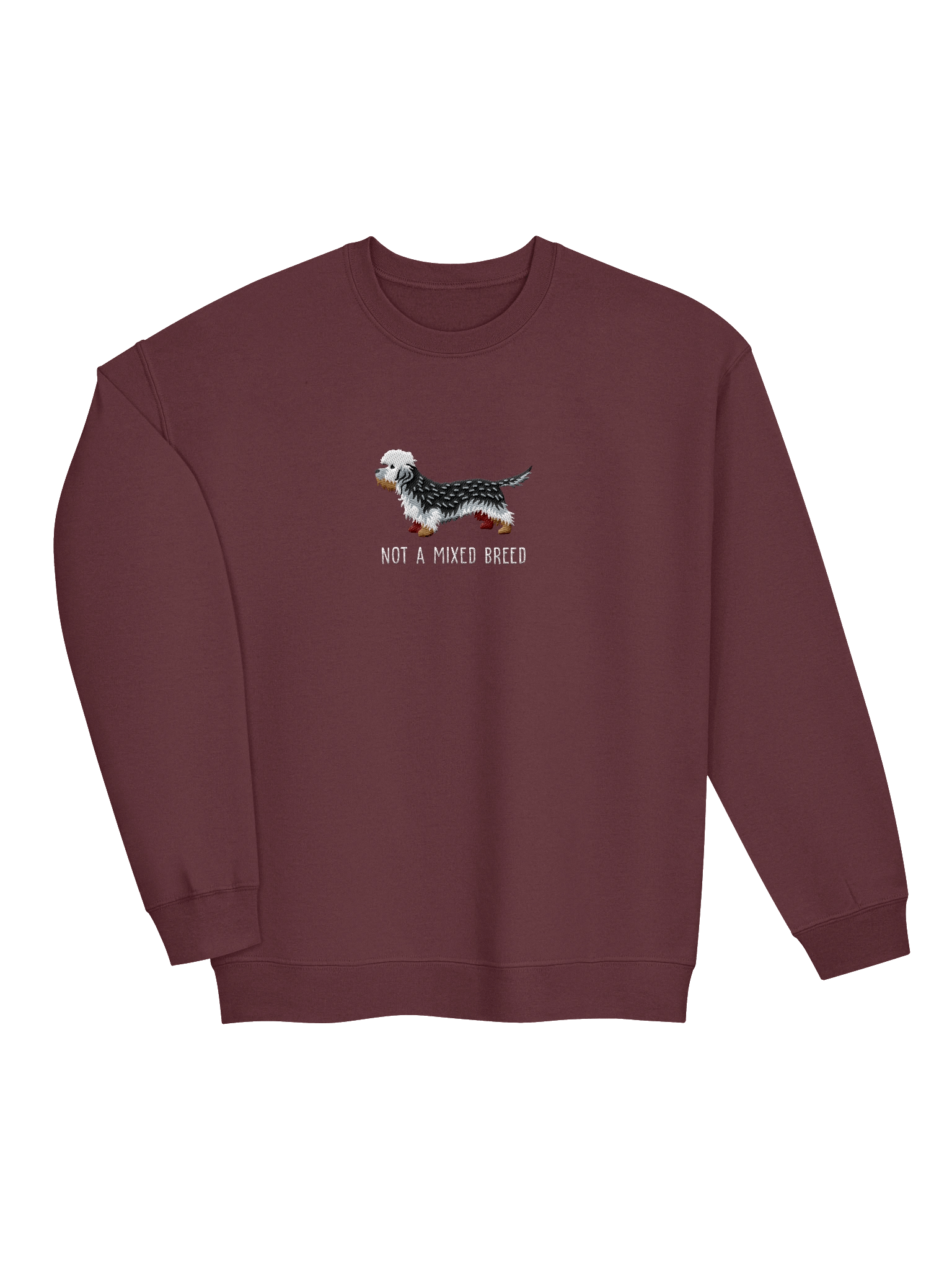 Not a Mixed Breed Sweatshirt (Embroidered) of a Dandie Dinmont Terrier(Pepper) product image (13)