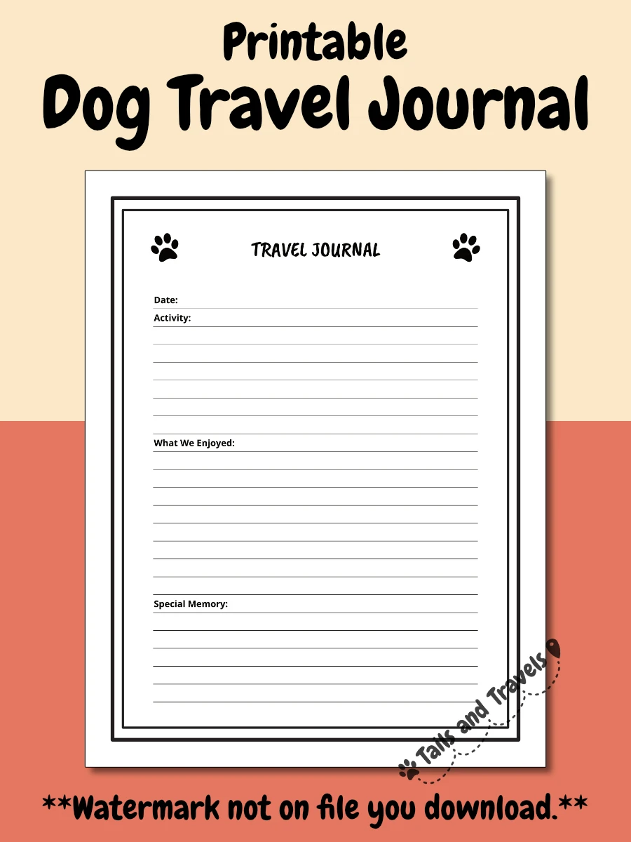 Printable Dog Travel Journal product image (5)