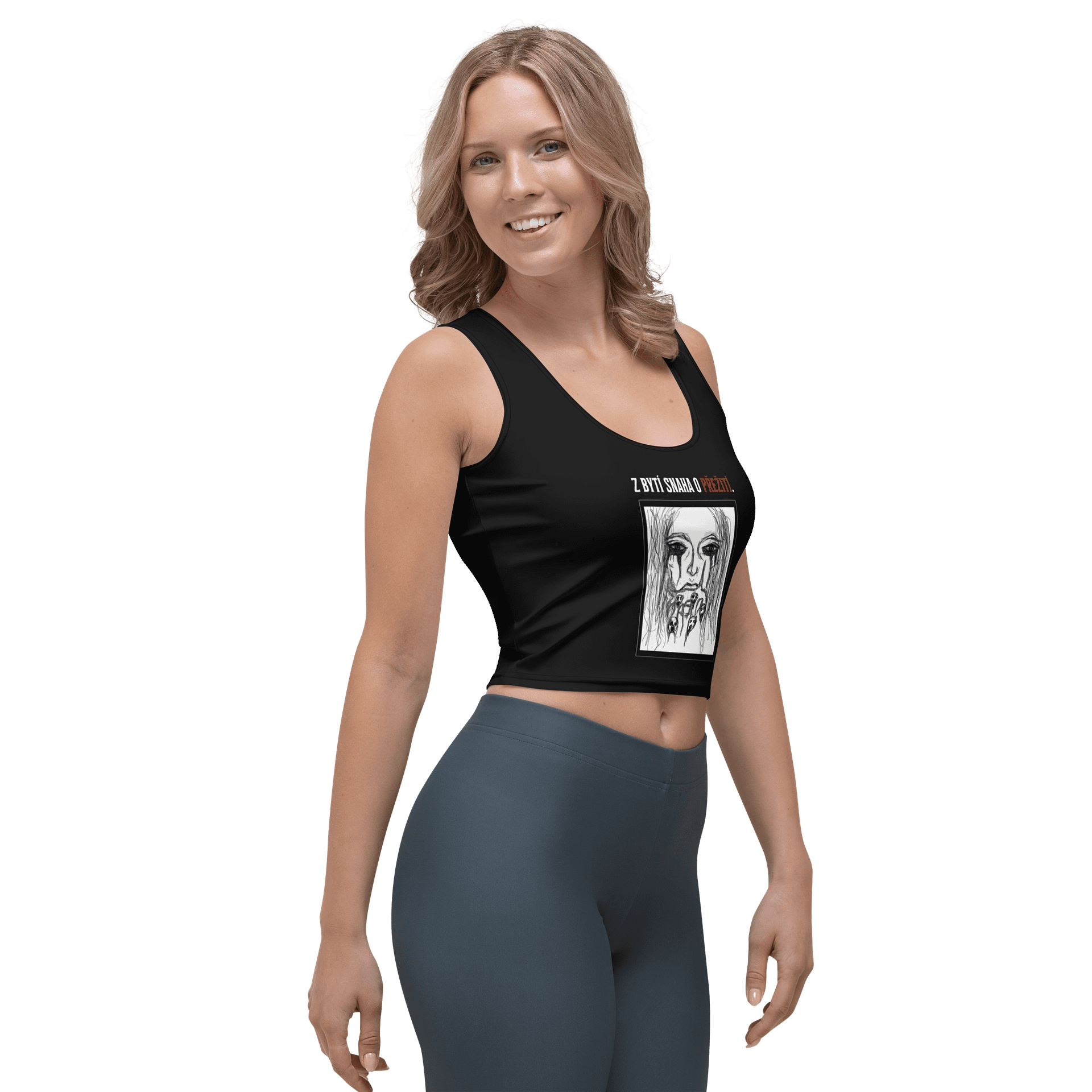 Přežít Black Crop Top product image (3)