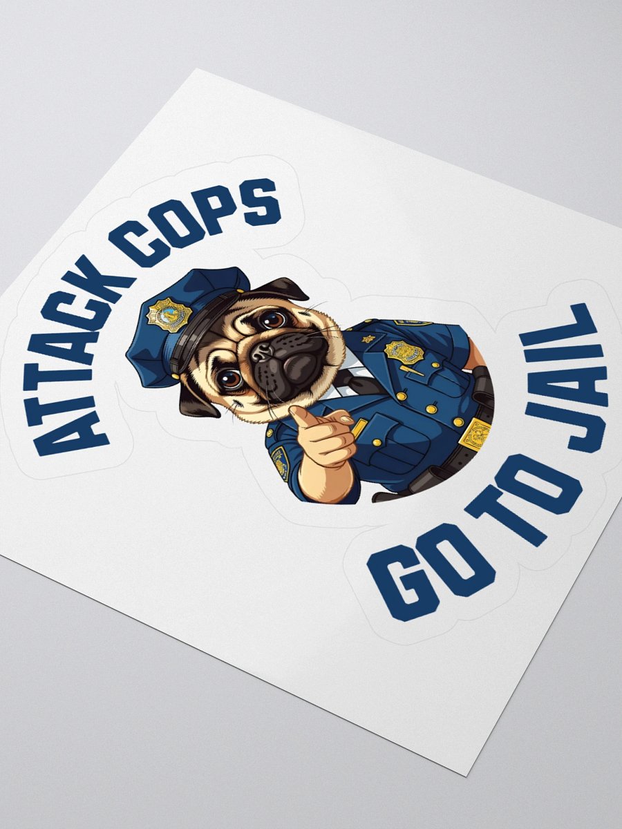 "Attack Cops Go to Jail" Stickers - Blue Ink product image (7)