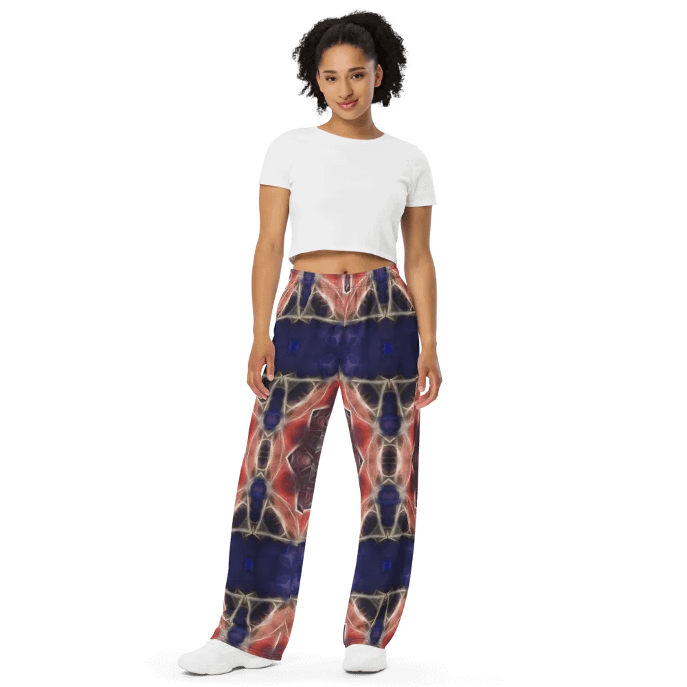 Peachy and Yellow Kaleidoscope Wideleg Pants product image (9)