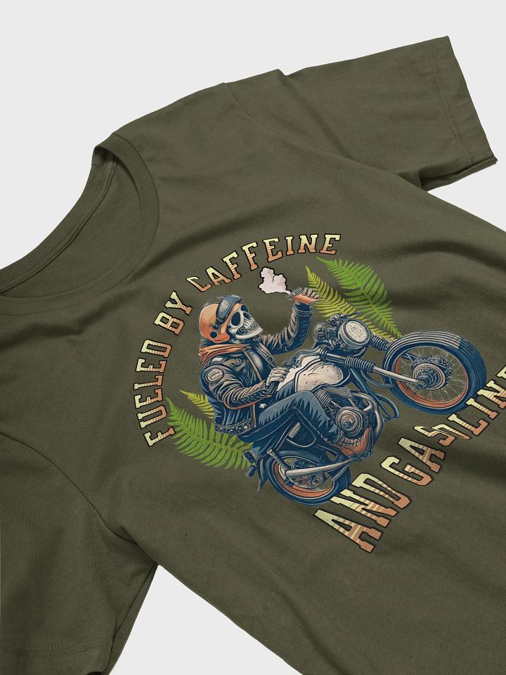 Fueled By Caffeine And Gasoline Skeleton Rider Caffeine Tee product image (11)