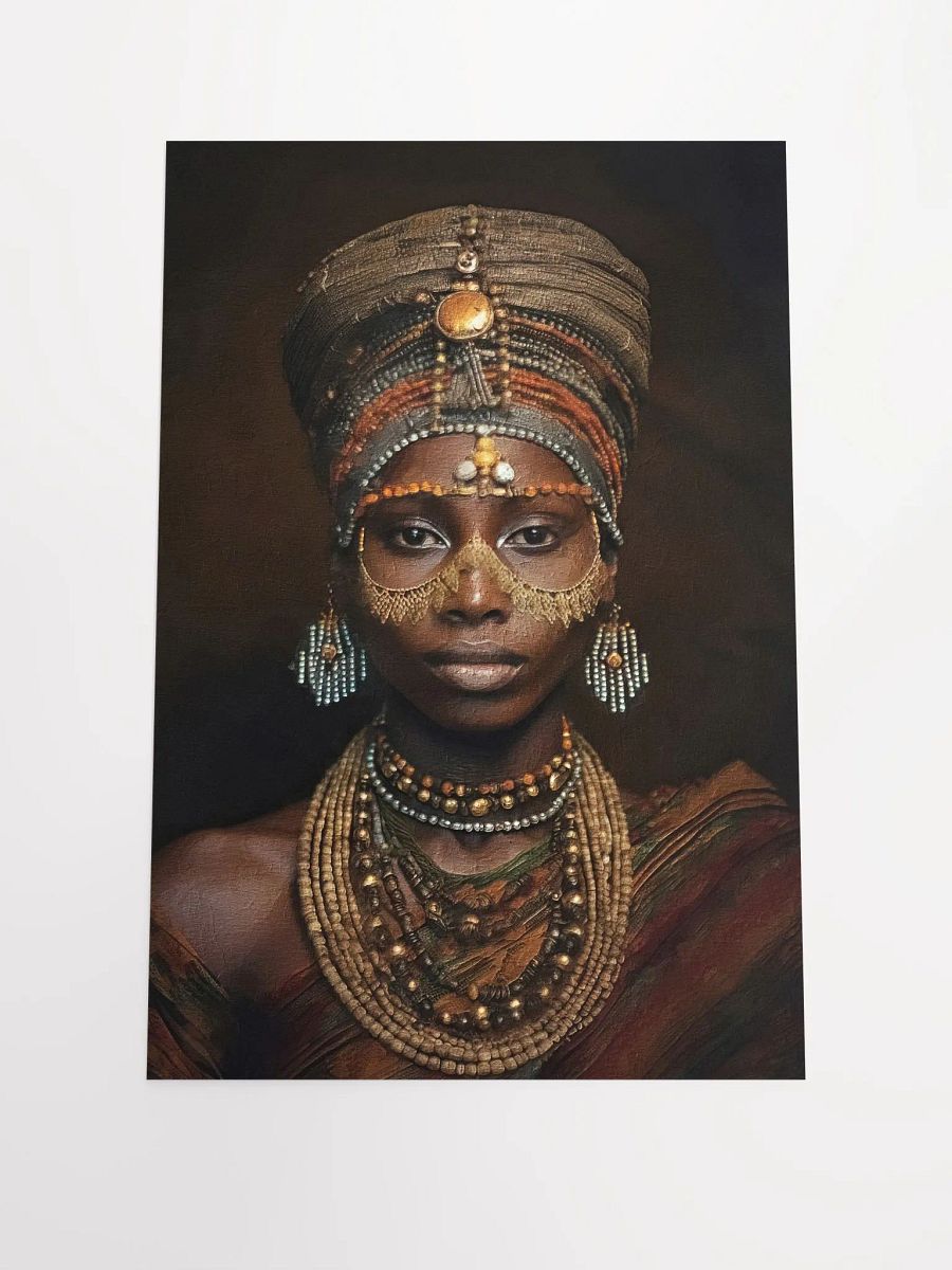 African Woman in Traditional Head Dress, Multi-Colored Jewelry Poster Print, Unframed product image (4)