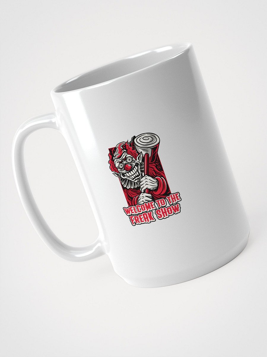 Welcome to the Freak Show Coffee Mug – Scary Clown Halloween Cup, Creepy Circus Horror Mug product image (4)