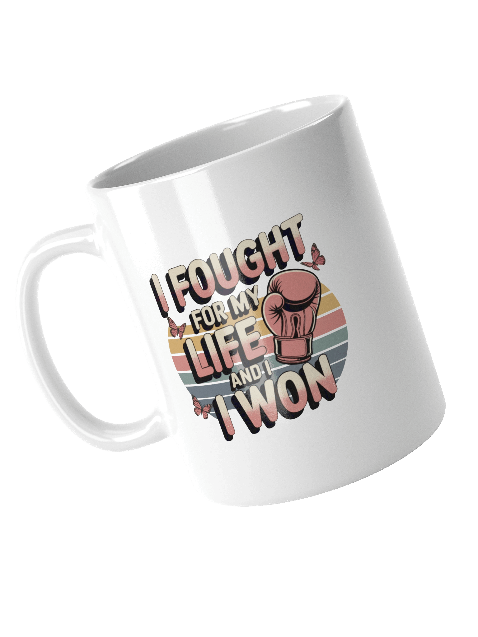 Victory Boxing Glove Breast Cancer Awareness Mug product image (10)