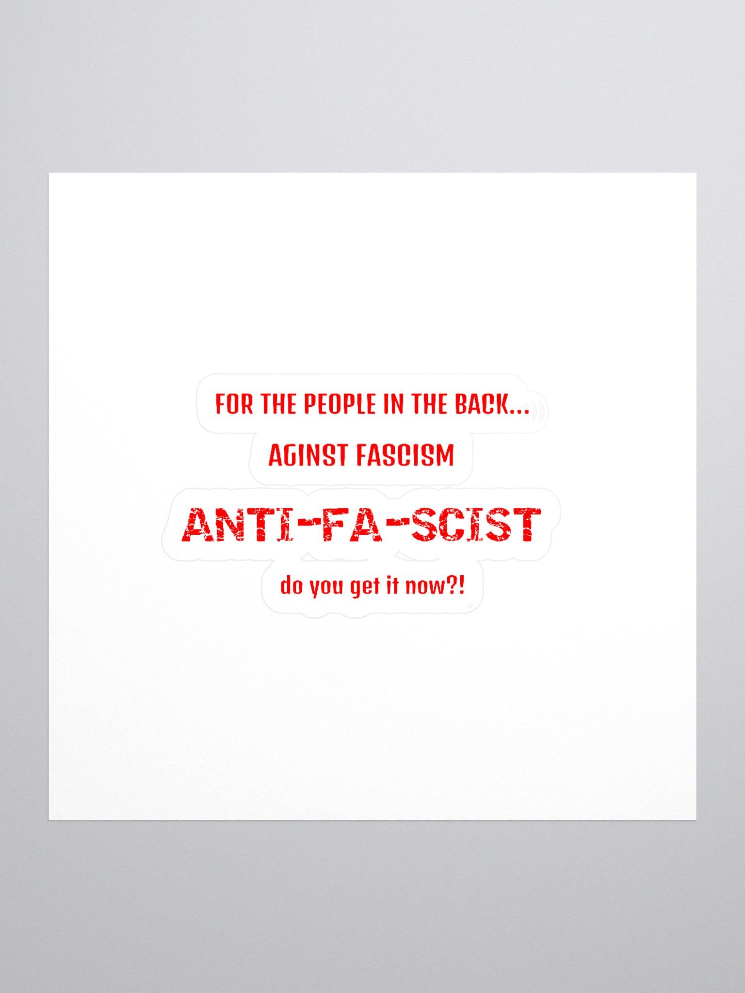 Bold Anti-Fascist Kiss Cut Stickers product image (1)