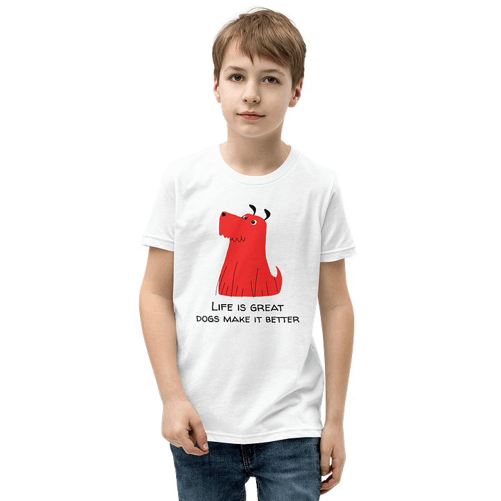 "Life is Great - Dogs Make it Better" Unisex Youth Tee product image (5)