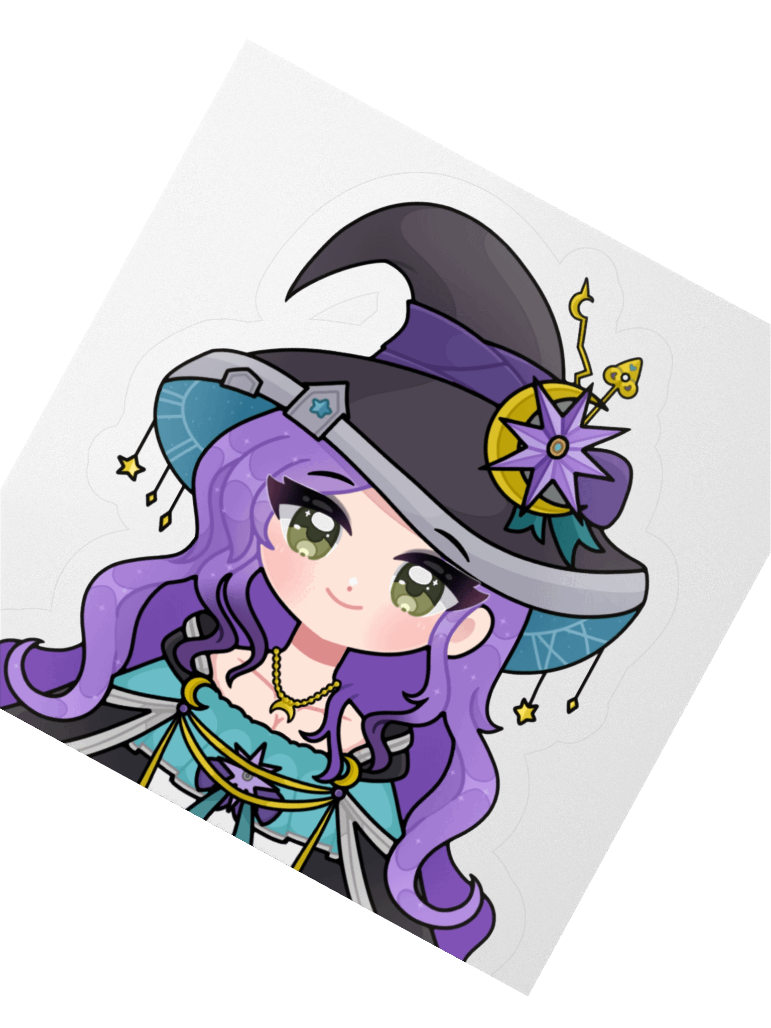 "Small Smiles" Chibi Moon Witch Starfire Big Sticker (Hair Down) product image (3)