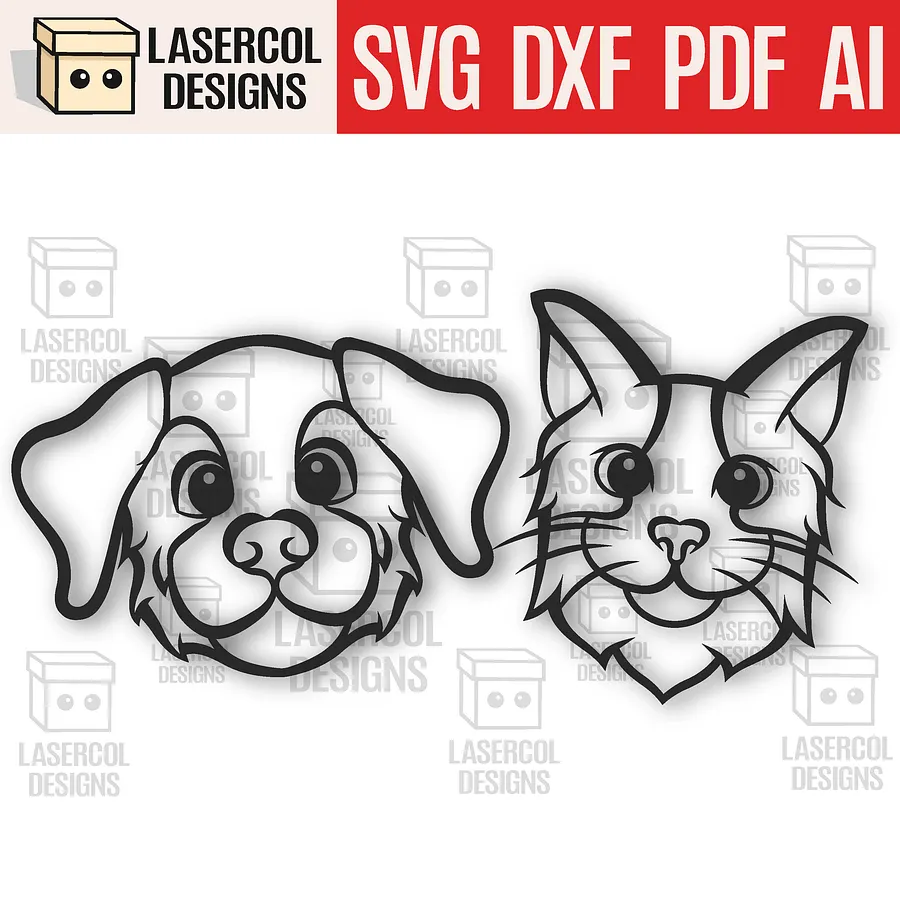 Cute Animals Wall Art Bundle - Laser Cut Files product image (3)