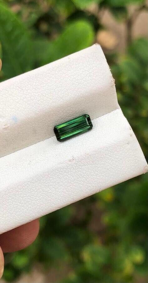 NATURAL TOURMALINE GEMSTONE FOR WIRE WRAPPING JEWELRY EMERALD CUT CHROME COLOR product image (3)