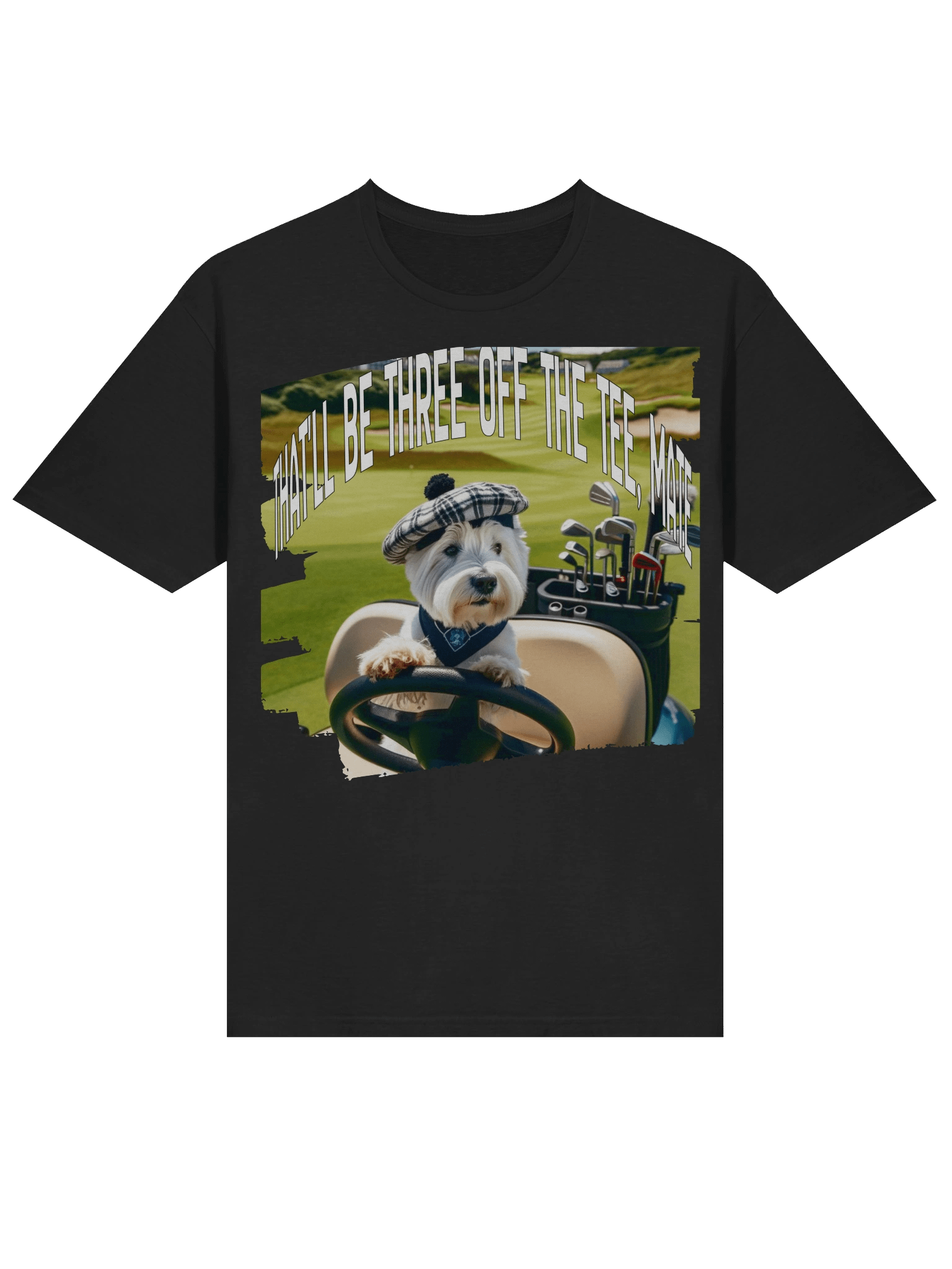 Westie, That'll be three off the tee Unisex Tee product image (12)