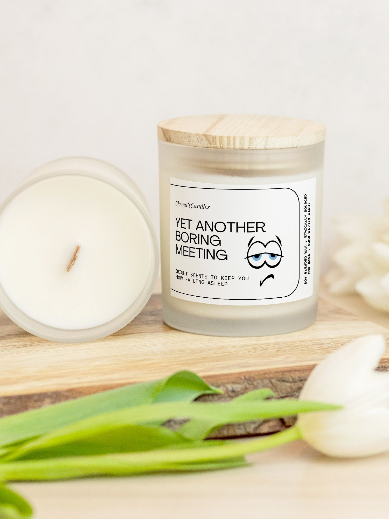 Work related candle- Meeting-Frosted candle product image (2)