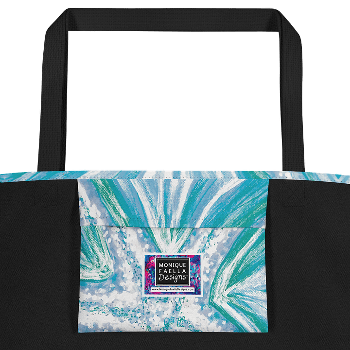 Bright Cyan Starfish Tote Bag | Ocean Pop on Crisp White | by Monique Faella Designs™ product image (2)
