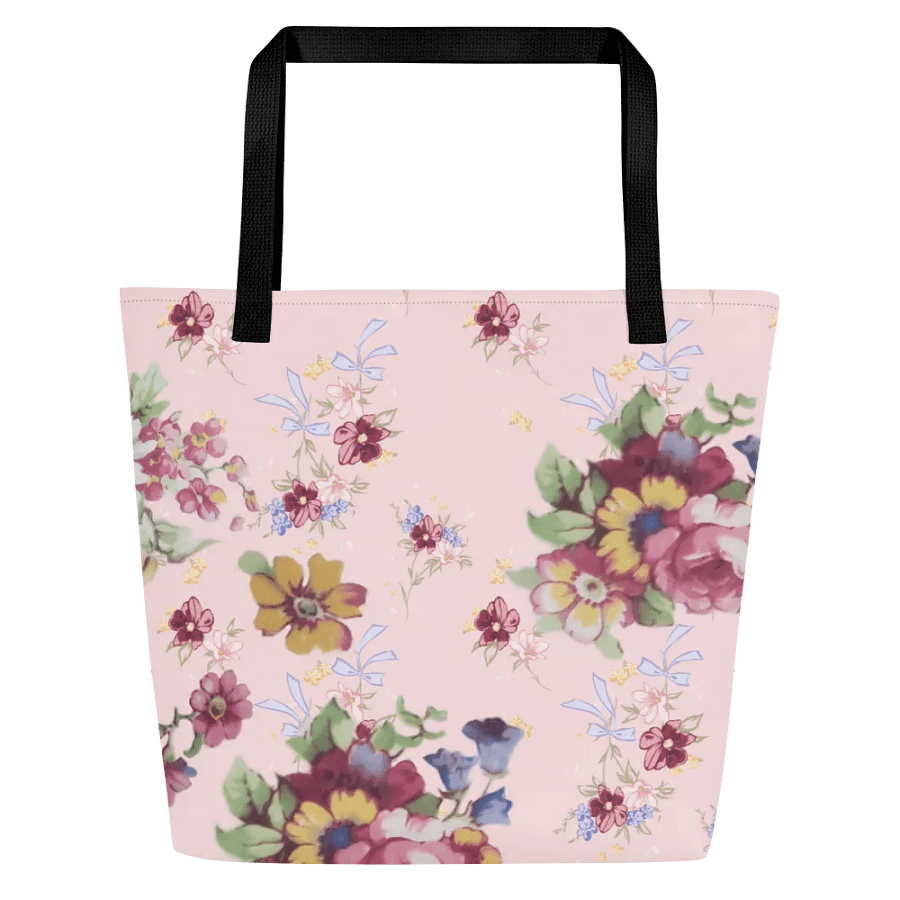Vintage Pink Flowers Tote Bag | Classic Floral Tote | Pink Blossom Everyday Tote product image (2)