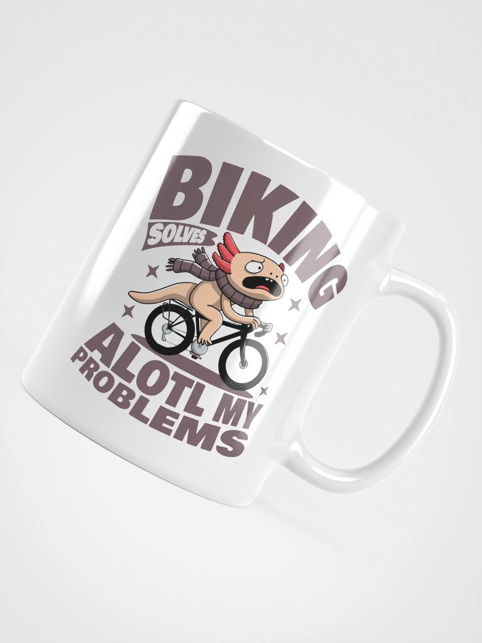Biking Solves Alotl My Problems – Funny Axolotl Cycling Mug for Bike Lovers product image (4)